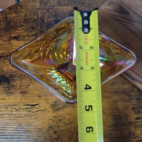 Vintage Indiana Amber carnival glass candy dish - Picture 5 of 8